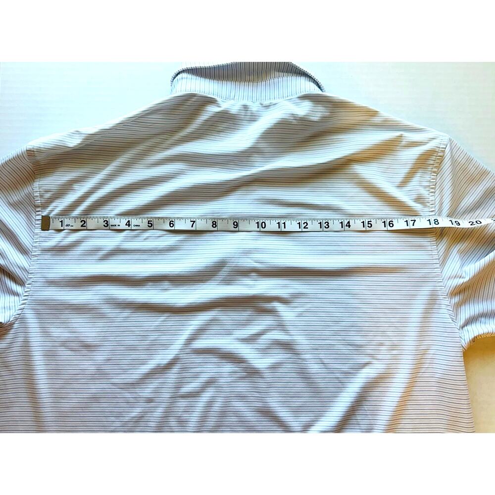 Peter Millar Golf Polo Size M Blue Micro Stripe Chartwell Country Club Crest - Picture 10 of 10